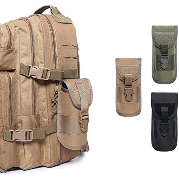 Clay Color-Molle Brilleetui Udendørs Holdbar Taktisk Taske Solbriller Etui Hær Style Lommelygte Taske med Spænde C