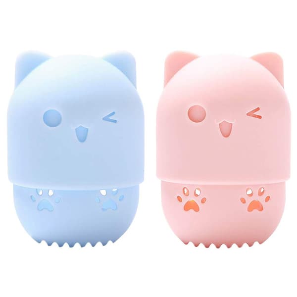 2 stk. Beauty Sponge Blender Beholder, (Pink/Blå) Makeup Blender