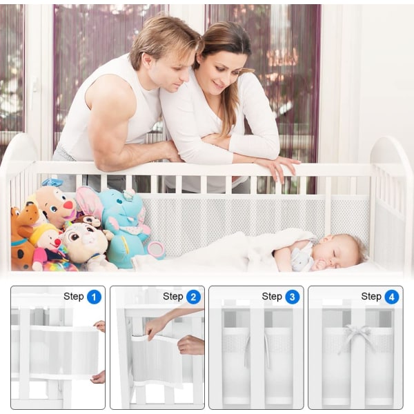 Baby Crib Bumper, Baby Crib Bumper 3D Mesh Liner Air Circulation