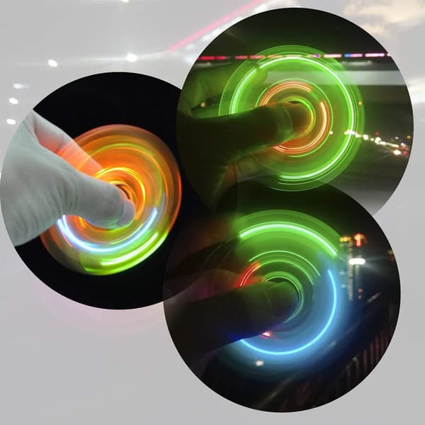 LED-lys Fidget Spinner, Lys Fidget Finger Legetøj Hånd Spinner -