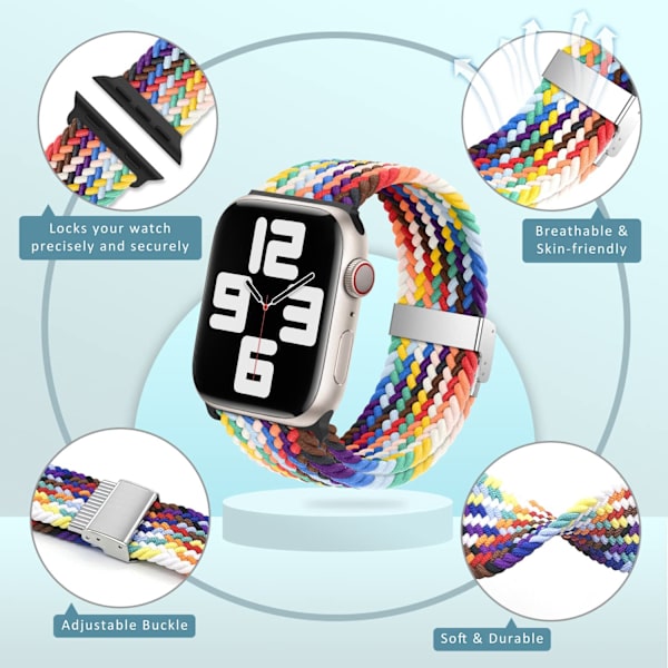 Punottu yksinäinen ranneke, yhteensopiva Apple Watch 49mm 45mm 42mm 4
