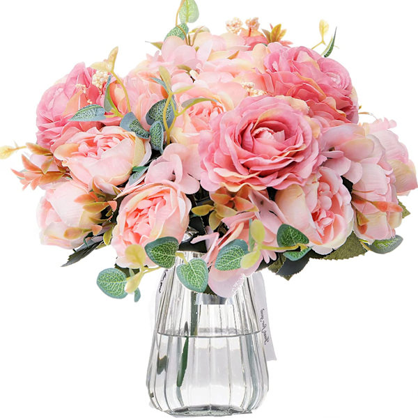 4 Kukka Kimppua Teko Pioni Tekokukka Unelia Blush Ruusu