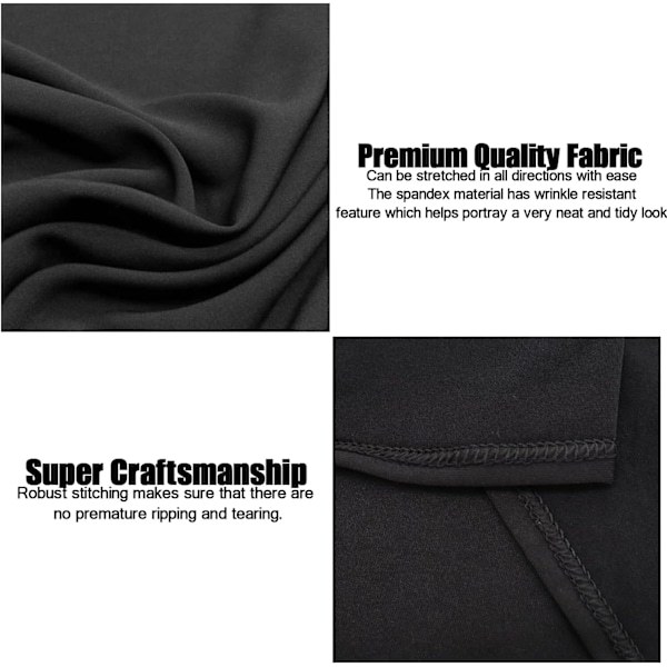 Svart 1,8 m Stretch Bordduk for Rektangulære Bord med Åpen Bakside, Spandex Rektangulære Borddekker for Utebord, Vi A