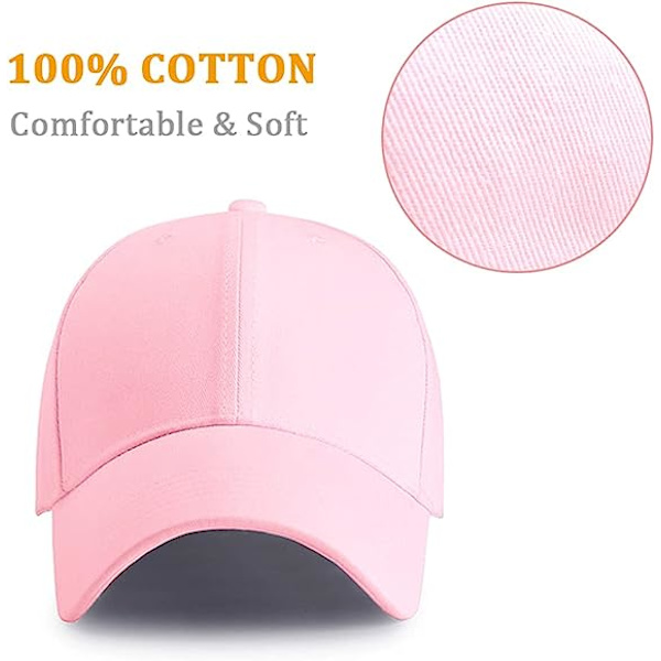 Rosa baseballkeps Klassisk 6-panel sportkeps justerbar för män