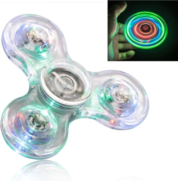 LED-lys Fidget Spinner, Lys Fidget Finger Legetøj Hånd Spinner -