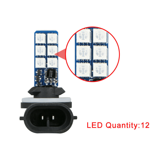 2x 881 5050 Färgglada RGB Bil LED Billampor Dimljus La