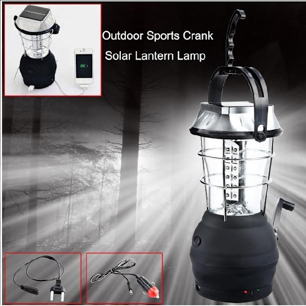 36LED Multifunktionell Solcellslykta, Handvev Dynamo 36 Led Campi