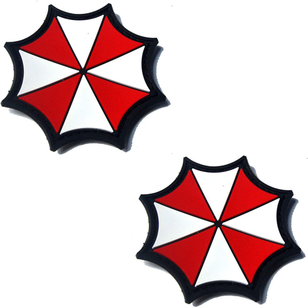 2 stk Resident Evil Umbrella Corporation PVC Patch Badges Emblem