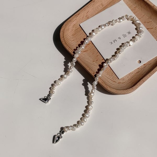 Färskvattenspärlemagneter älskar franska vintage high-end halsband