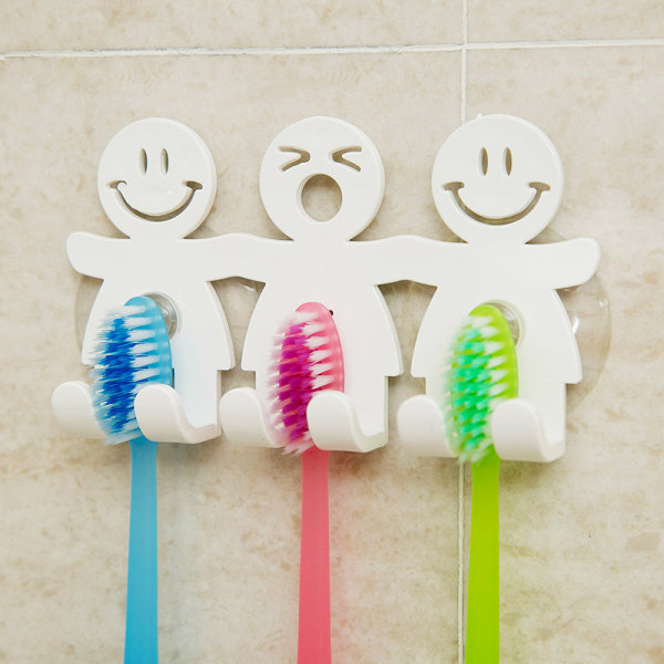 Sød tandbørsteholder med sugekop til vægmontering på badeværelset