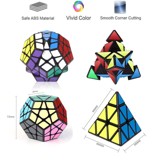 2 kappaleen nopeuskuutiosarja, Megaminx Pyramid Speed ​​Cube Smooth Puz