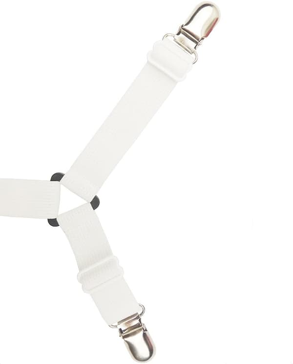 Justerbare elastiske monterede lagenstropper (3-vejs hvid), kryds