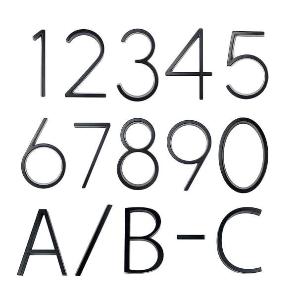 Sort husnummer og bogstav 5 tommer 12,5 cm høj（1）