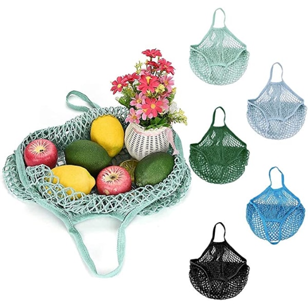 5 st bomull och linne shoppingnät 40 * 35 cm bärbar återanvändbar