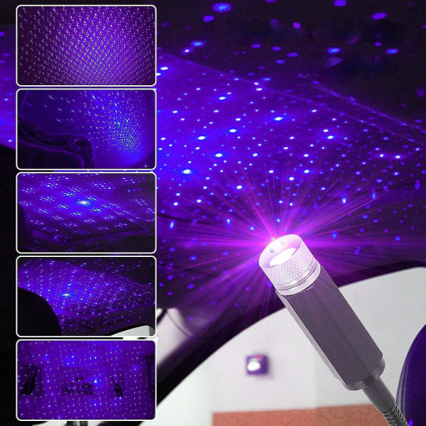 Auton laser-tähtikupolilamppu USB-tunnelmalamppu Auton tähtikupoli D
