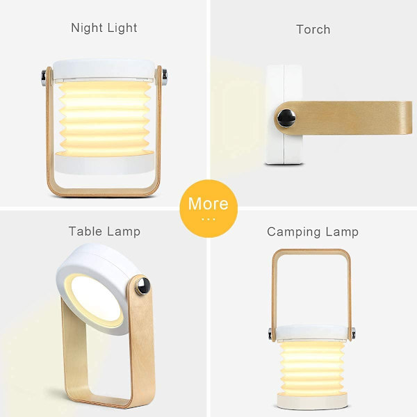LED-bordlampe USB genopladelig skrivebordslampe natlys 15W berøring