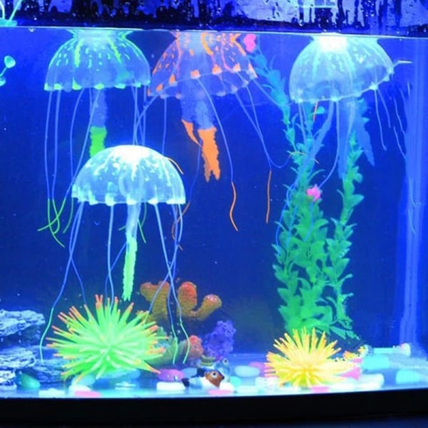5 farver kunstig akvarium vandmænd Ornament Decor Glowin