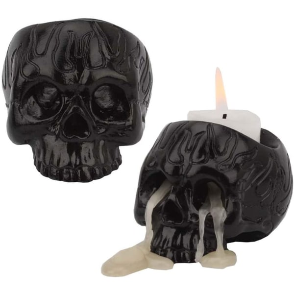 Förpackning med 2 Skull Ljusstake Skeleton Skull Ljusstake