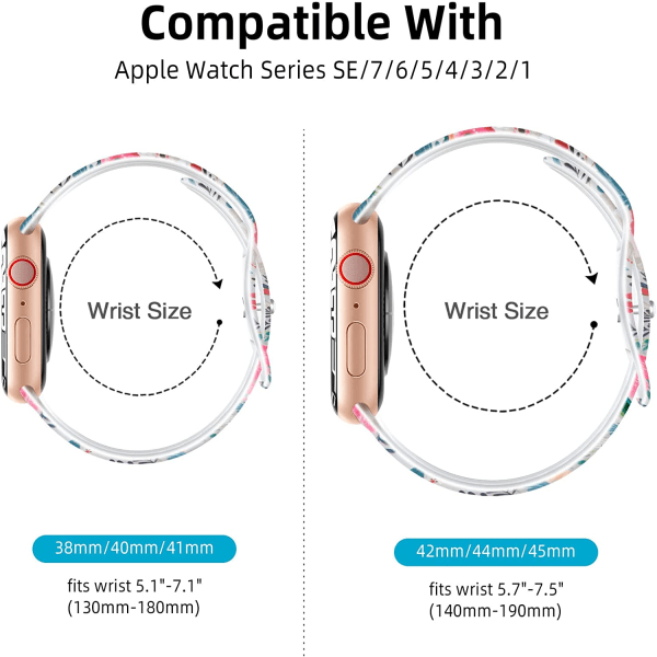 Myk silikonrem kompatibel med Apple Watch-rem 38mm 40mm