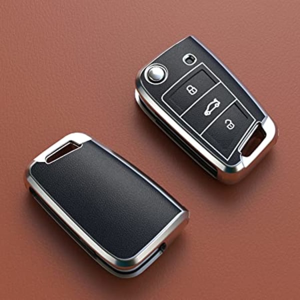 Bilnøkkeldeksel nøkkelboks/nøkkeldeksel 3 knapper (Y-svart)