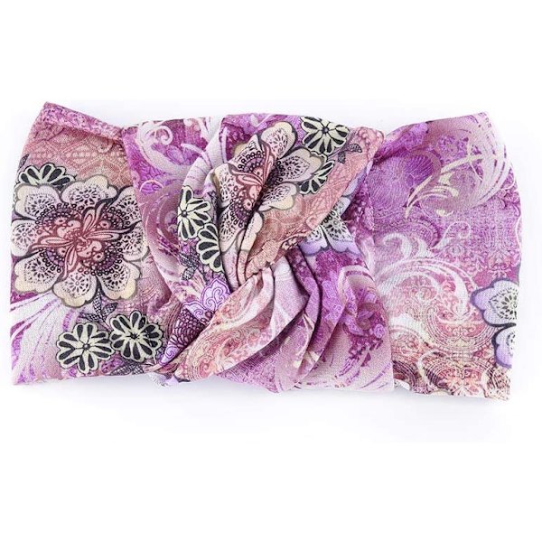 Bred Boho Hovedbånd Elastisk Knude Hovedbånd Blomster Tryk Hoved W