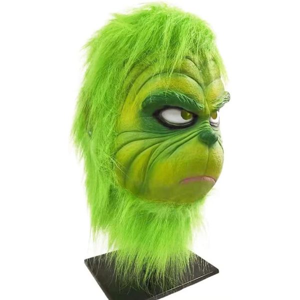 Jul Maske Grøn Cosplay Maske Voksen Plys Jul Dragt Cos