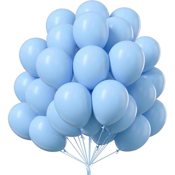 Blå balloner, 50 stykker 5 tommer hvide balloner, mat latexbold