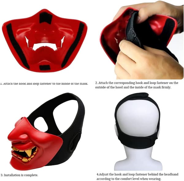 Airsoft Halvmasker, Evil Demon Monster Kabuki Samurai Hanny