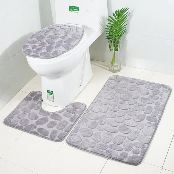 WC- cover WC-matto Kylpyhuoneen liukumaton matto 3-osainen set, f