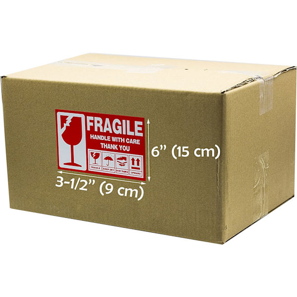 Fragile håndteringsetiketter, 300 stk., (6\" X 3½\")