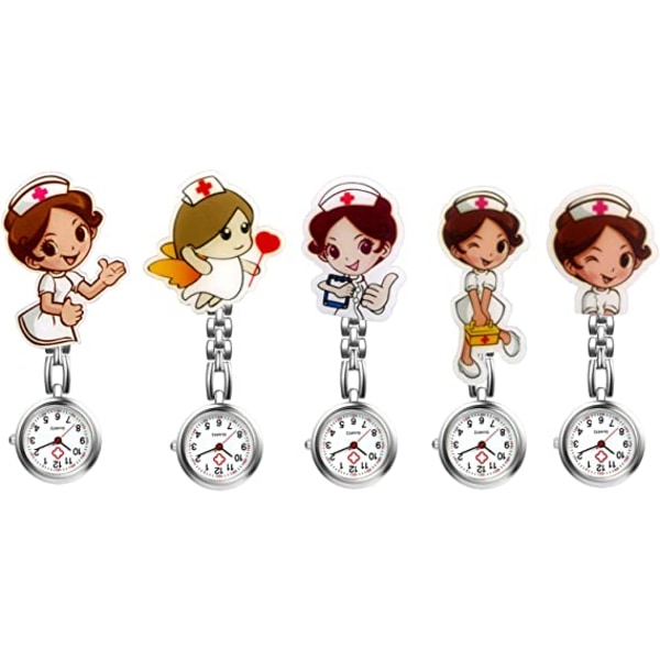 5 stk sygeplejerske ur silikone tegneserie sygeplejerske anime ur børnekvarts
