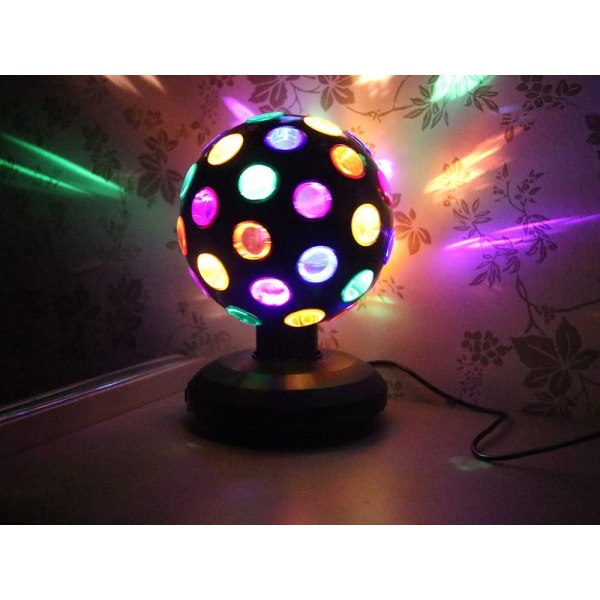Disco Ball Lampe 360 graders bevegelse Roterende flerfarget Cha