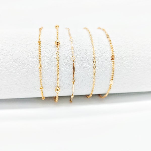 5PCS (Gold) Anklet Bead Anklet Bracelet Beads Chain Foot Jewelry