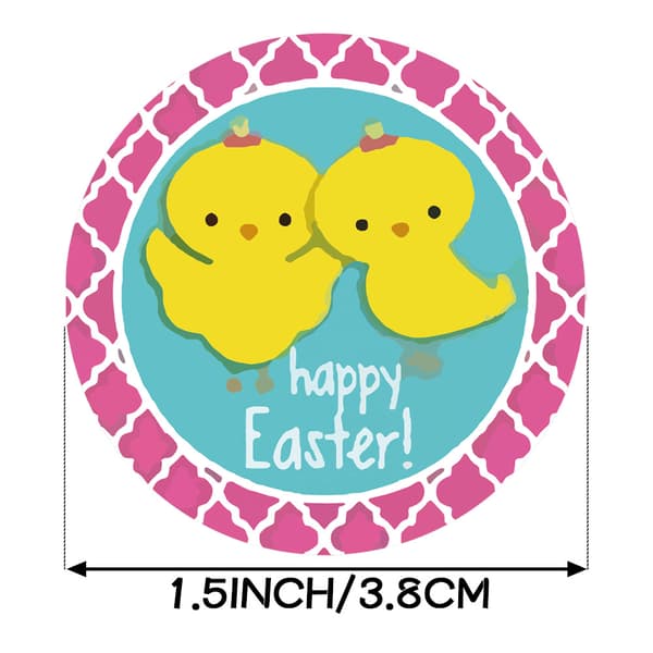 500 STK 1,5 tommer Happy Easter rullestickers til små virksomheder