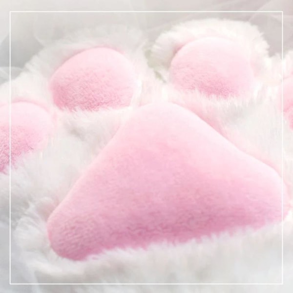Plysj Cat Paw Cosplay Performance Props Cat Paw Gloves 2stk-rosa