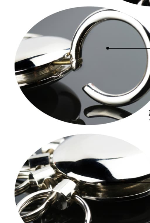 Nøglering - Blank krom - Rundt design - 5 udskiftelige ringe