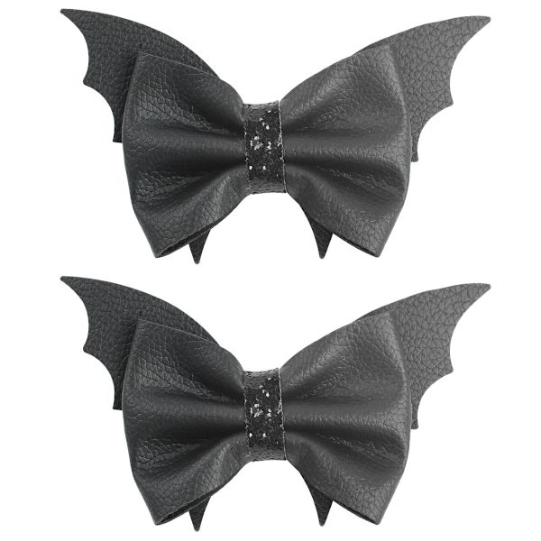 4 stk. sorte flaggermus sløyfe barnehårklips Halloween sideklips