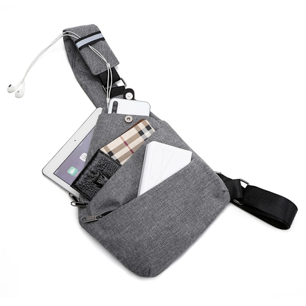 Herre Sling Crossbody Taske Letvægts Brysttaske Vandresistent