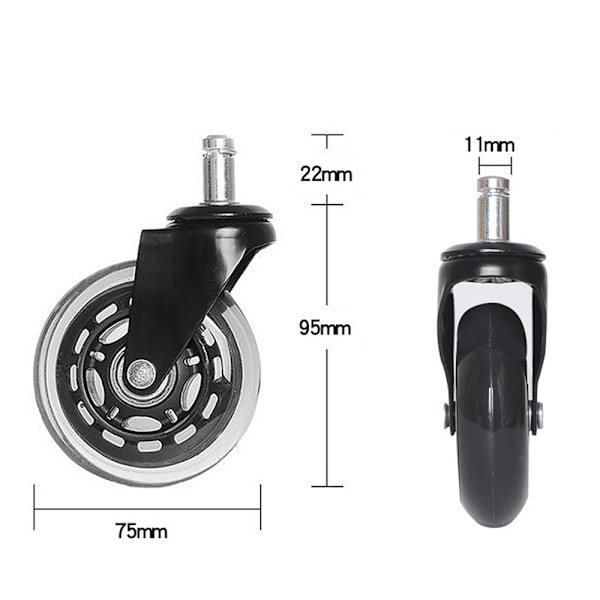 5PCS Kontorstolhjul - Reservehjul i Gummi - Universal
