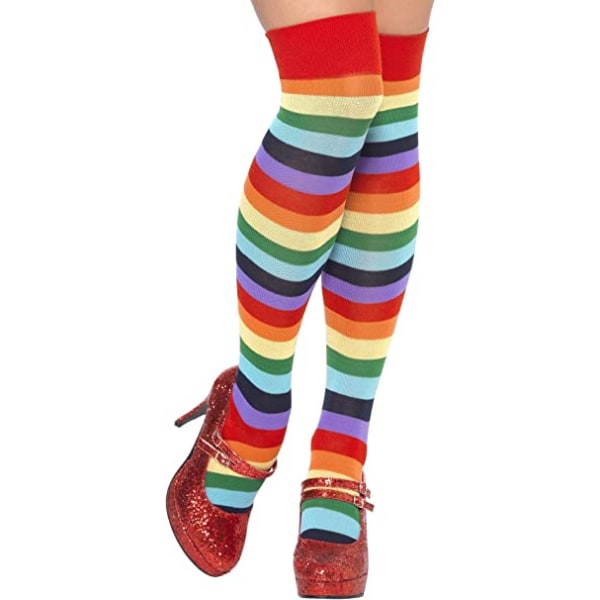 Rainbow Stripe Mid - cylinder sokker, medium tykkelse, uden overkn