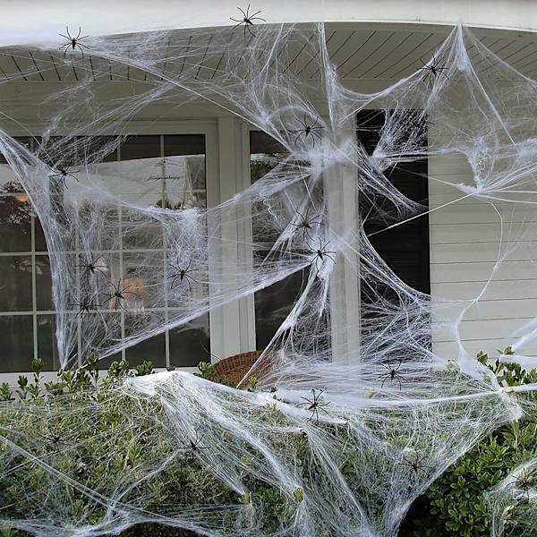 Falsk Spindelvæv Cobweb Halloween Party Udendørs Dekorationer Suppl