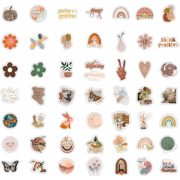 100 kpl Boho Esteettinen Graffiti Tarra Paketti, Minimalistinen Vsco Taide Abstrakti Linja Vedenkestävä Vinyyli