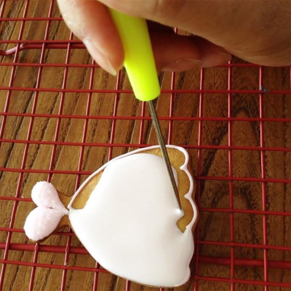 6 stk. Flip Sugar Cookie Udstødning Pin Frosting Omrøring Pin Sukker Blomst Prægnings Markering Pin