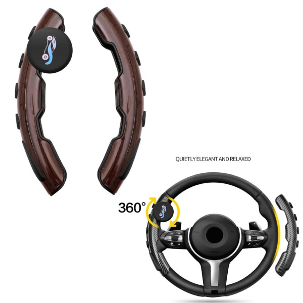 2pcs (Brown) Car Steering Wheel Cover Non-Slip Car Steering Whee