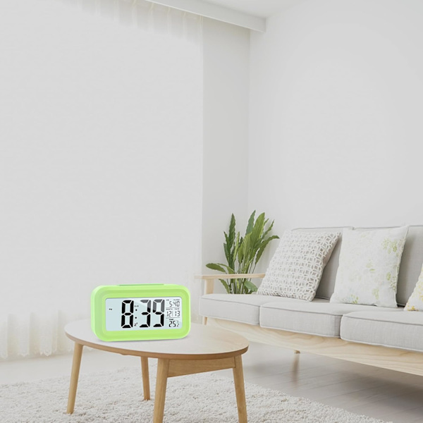 (Grøn) LCD Digital Vækkeur, Smart Digital Vækkeur med T