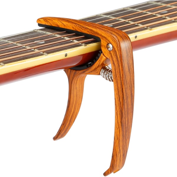 Dark wood - 1 piece alloy guitar capo suitable for 6 string folk