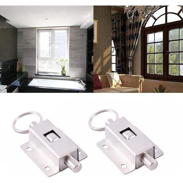2 stk. Bolt Spring Automatisk, Skydelås, Rustfrit Stål Springlås
