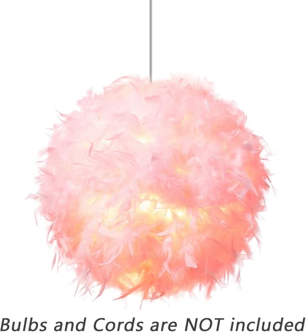 Fjerlampe til loftslampe, lysekrone pendellampe