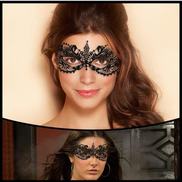 Venetiansk maske, 6 stk. Maske til maskeradebal, blondemaske, venetiansk maske til maskerade, sexet blondemaske til aftenbal, ballet