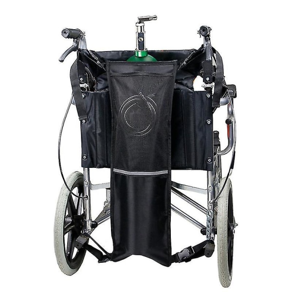Rullestol oksygenpose med spenner Passer alle rullestoler Svart (pass